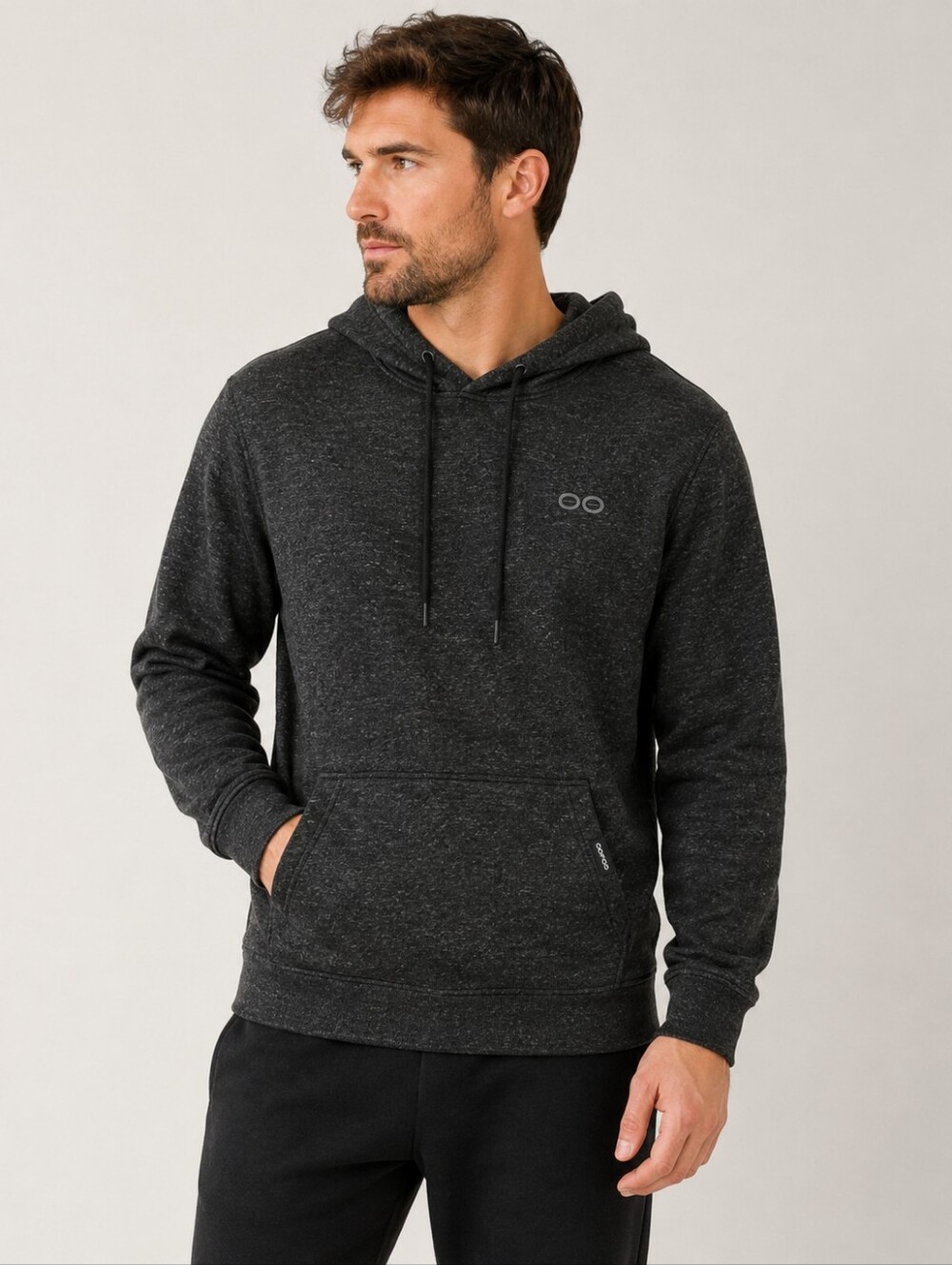 OOFOS OOmy Knit Charcoal Gray Performance Hoodie Pullover Men’s Medium